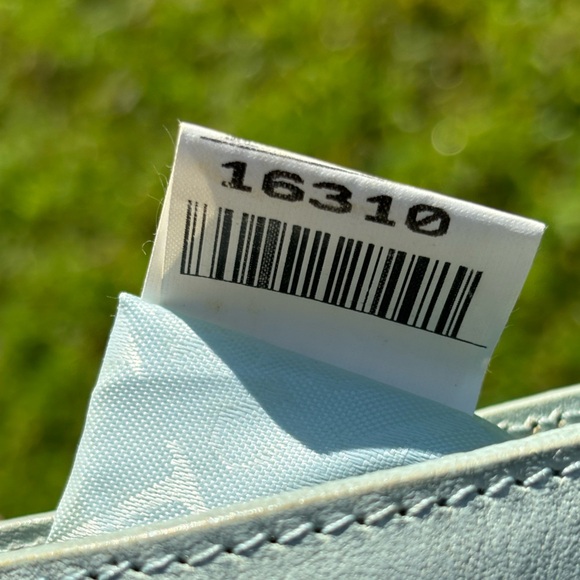 Furla Greta GUC+ Vintage Aqua Leather Double Handle Y2K Satchel Shoulder Bag - Picture 12 of 12